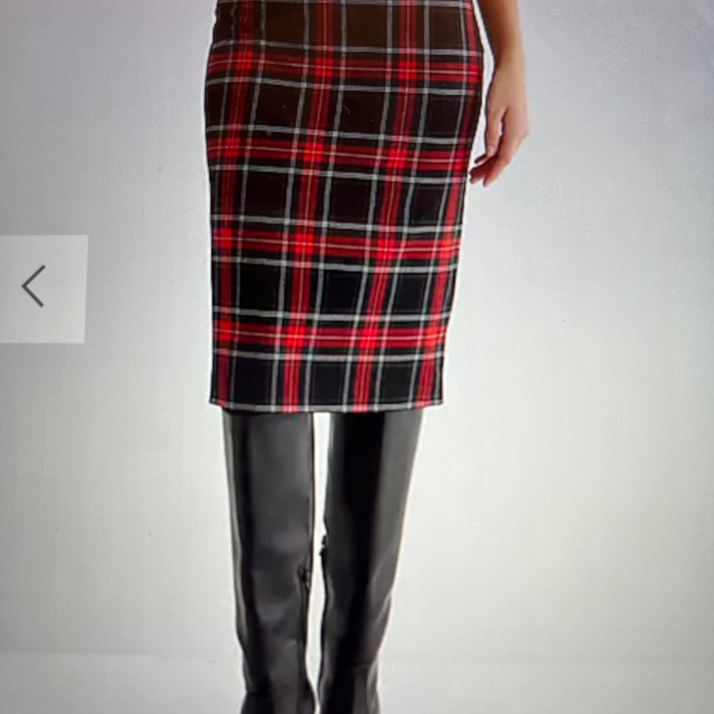 Express.. High Waisted TartanPlaid Midi Pencil Skirt… Sz 6. new